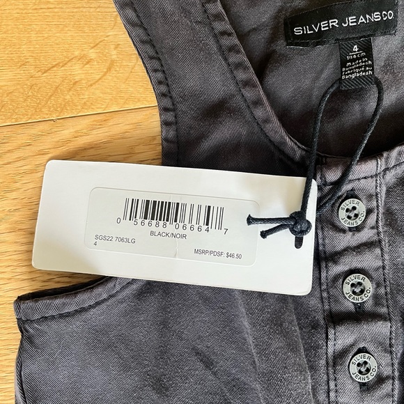 Silver Jeans NWT black button down pants romper 4T - Picture 4 of 5